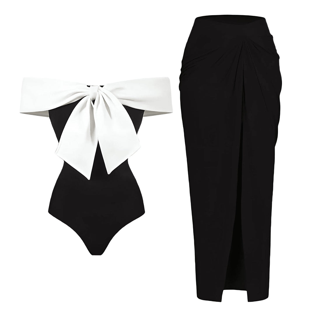 Aveline One-Piece Swimsuit and Sarong Set VERITI Full Set S 