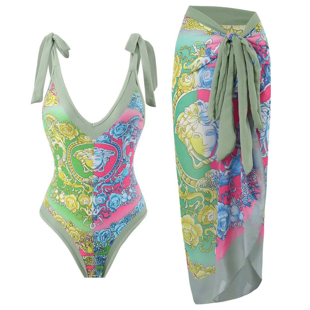 Carine One-Piece Swimsuit and Sarong Set VERITI S 