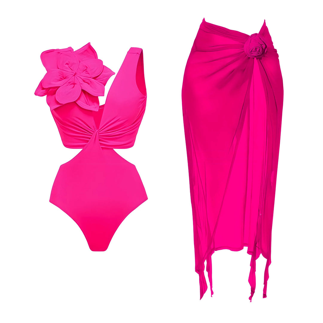Cecile One-Piece Swimsuit and Sarong Set VERITI 
