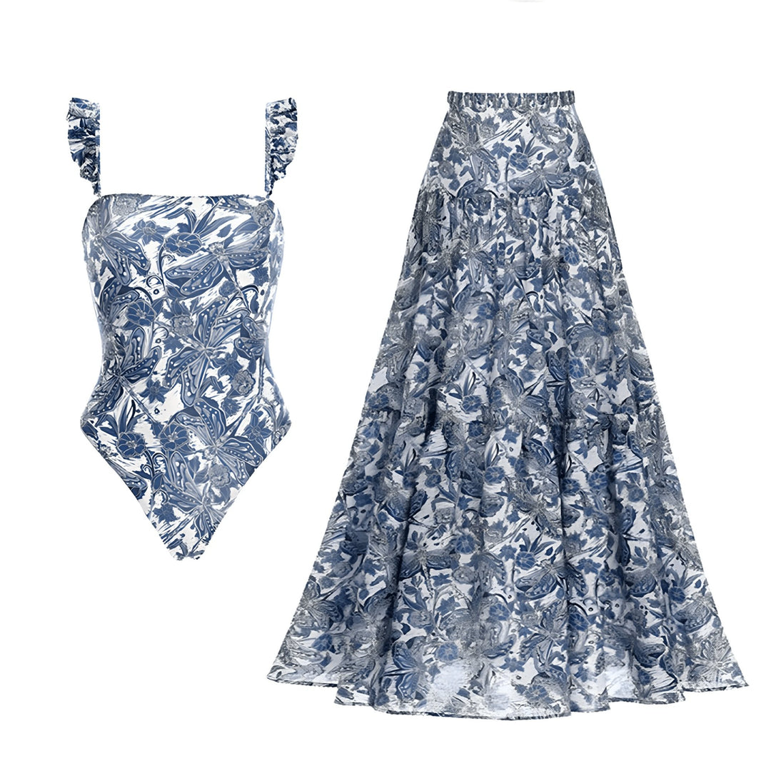 Celeste One-Piece Swimsuit and Sarong Set VERITI Full Set S 