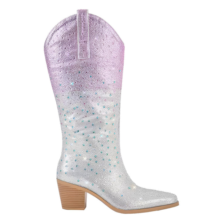 Cleo Rhinestone Boots VERITI Purple 5 