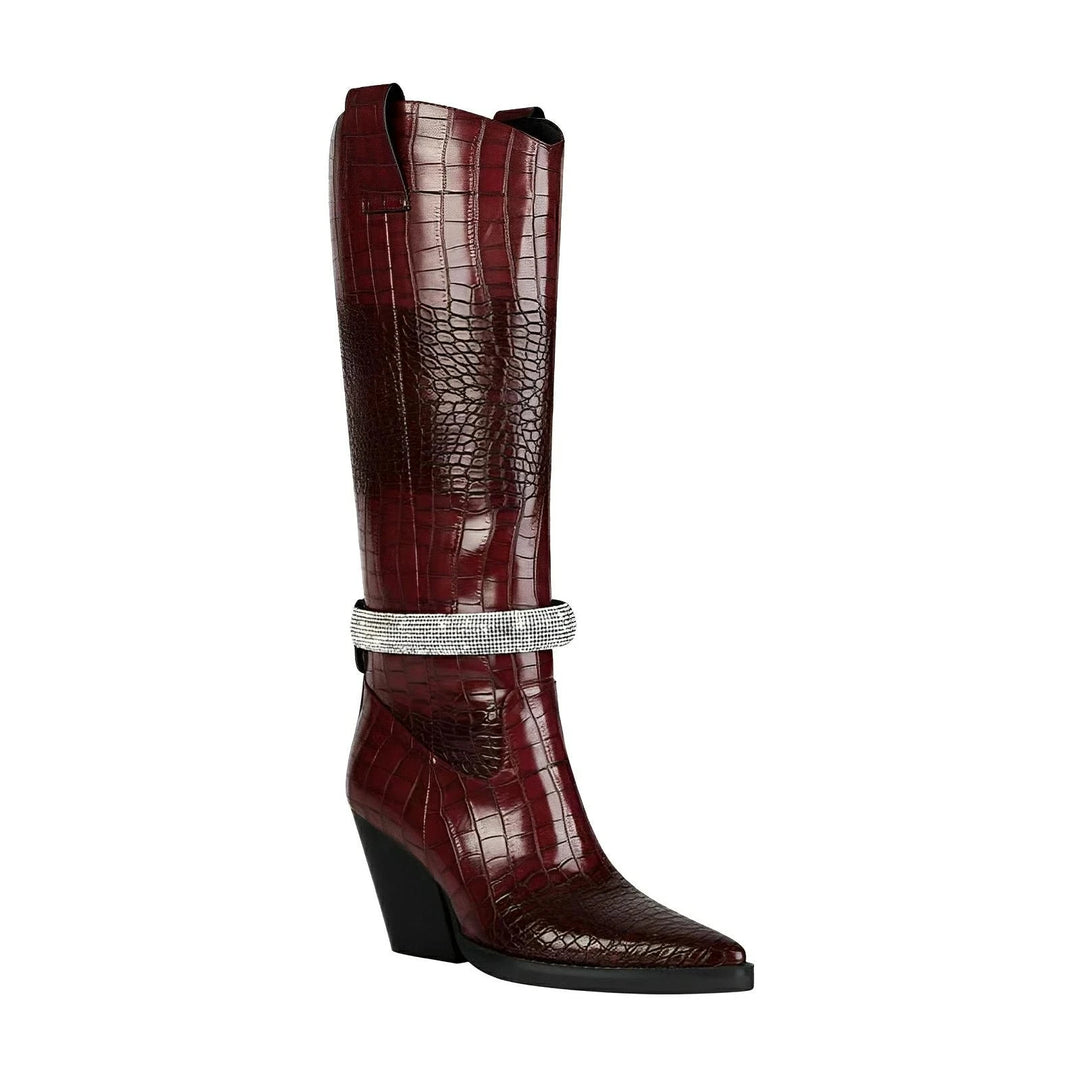 Colette Knee-High Boots VERITI Burgundy 4.5 
