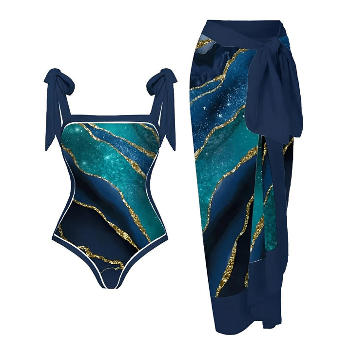Cyrielle One-Piece Swimsuit and Sarong Set VERITI Navy Blue S 