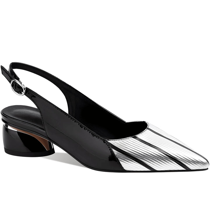Dominique Leather Pumps VERITI Silver 4 