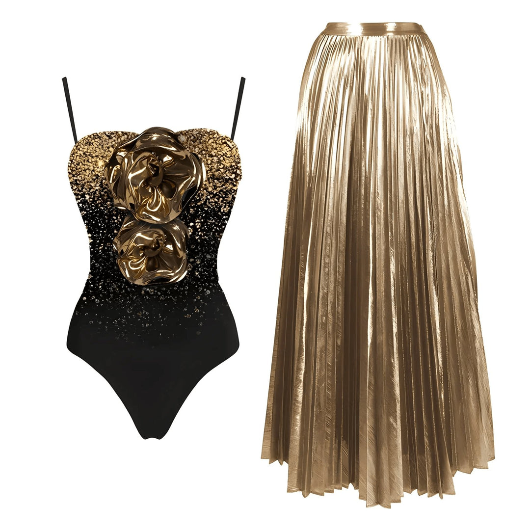 Elisa One-Piece Swimsuit and Sarong Set VERITI Full Set S 