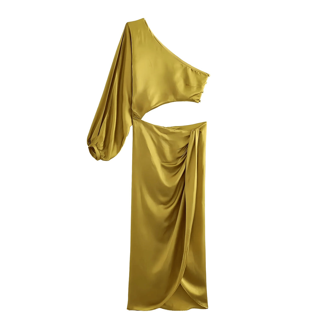 Elise Midi Dress VERITI Gold S 