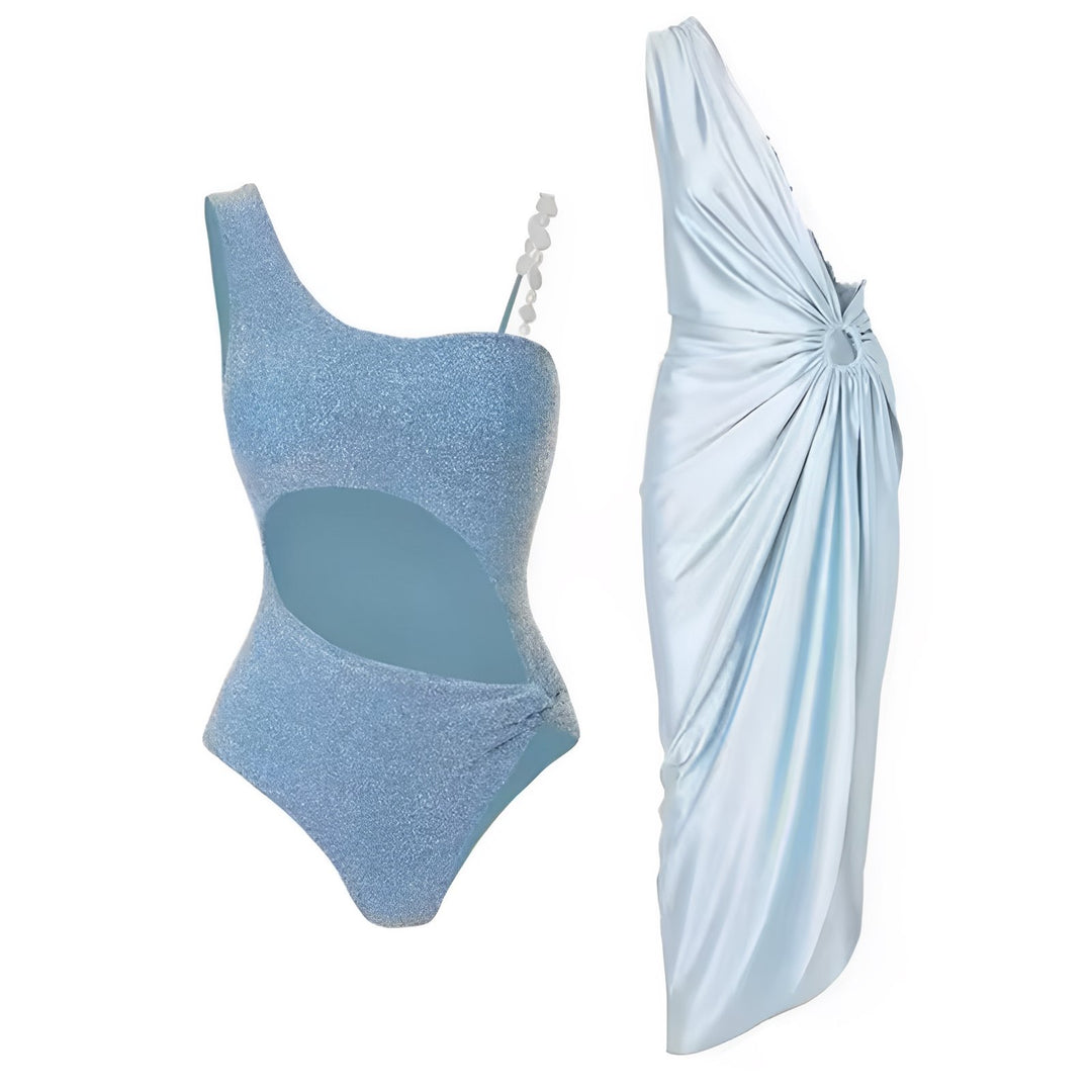 Eva One-Piece Swimsuit and Sarong Set VERITI Full Set S 