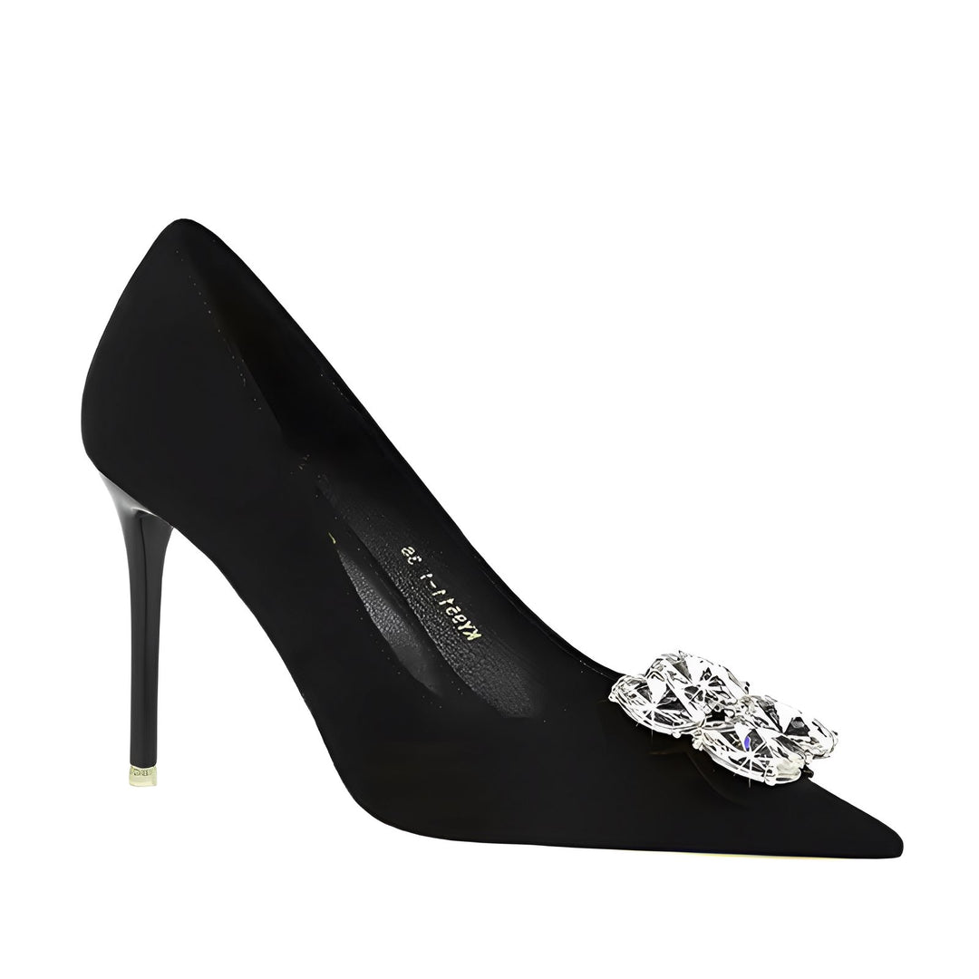 Fleur Rhinestone Pumps VERITI Black 4 