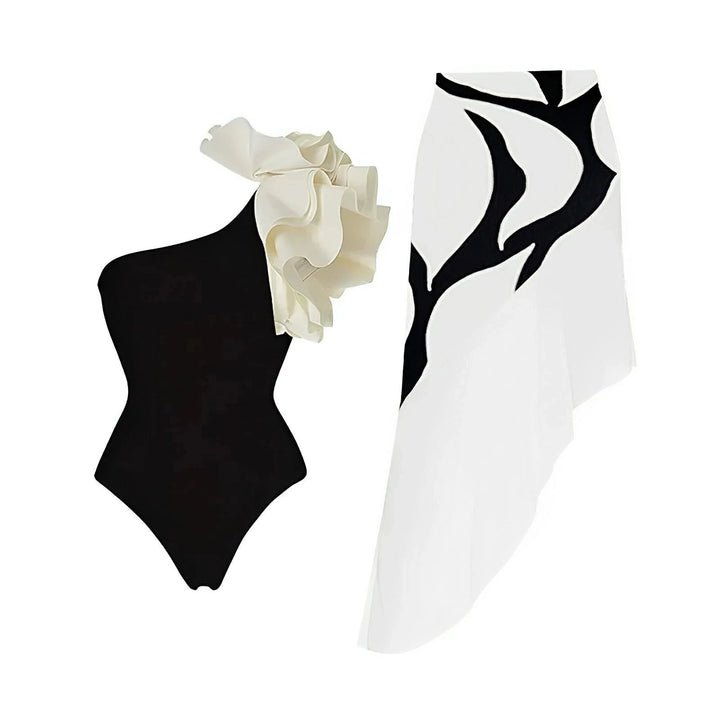 Floriane One-Piece Swimsuit and Sarong Set VERITI Full Set S 