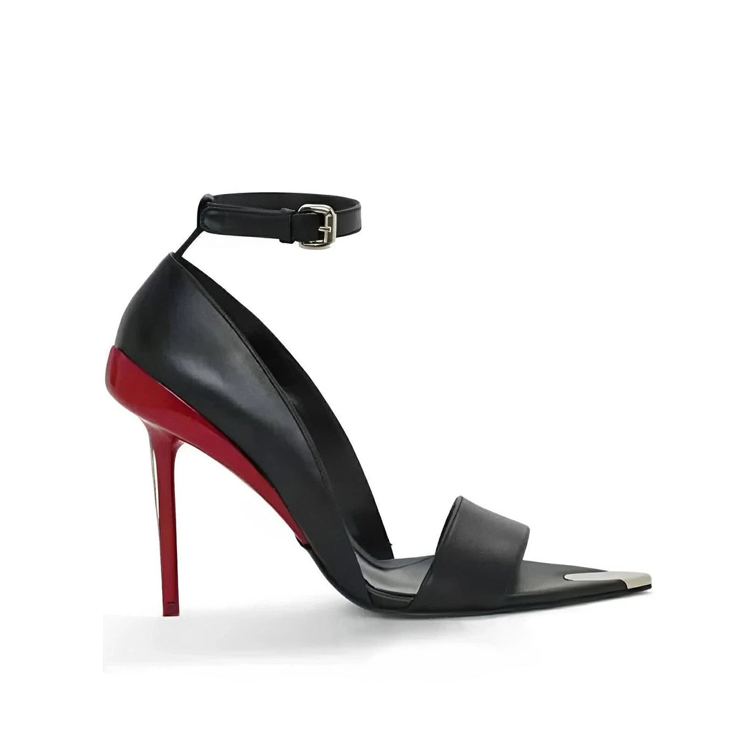 Josiane Stiletto Sandals VERITI Black Red 4 
