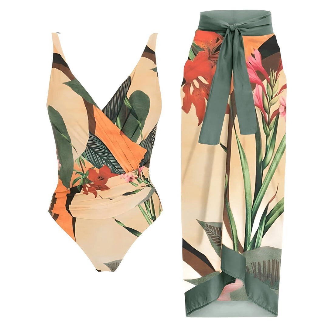 Laurine One-Piece Swimsuit and Sarong Set VERITI S 