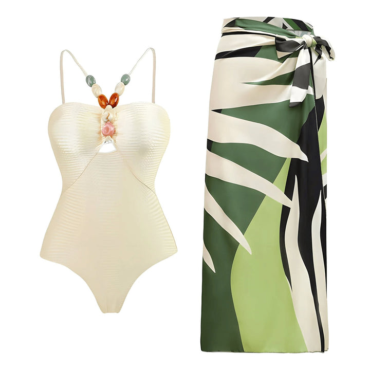 Melisande One-Piece Swimsuit Sarong Set VERITI White S 