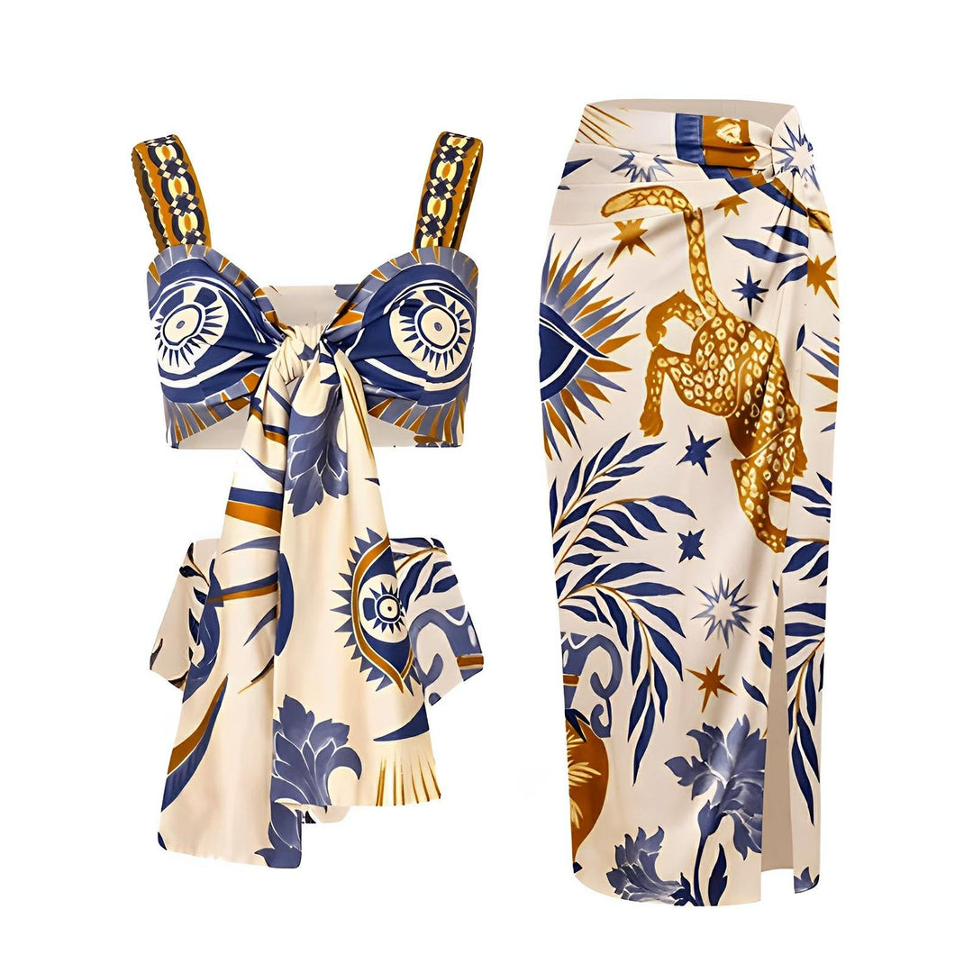 Panthera One-Piece Swimsuit and Sarong Set VERITI S 