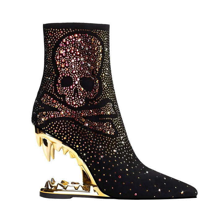 Victoire Rhinestone Ankle Boots VERITI Gold 5.5 