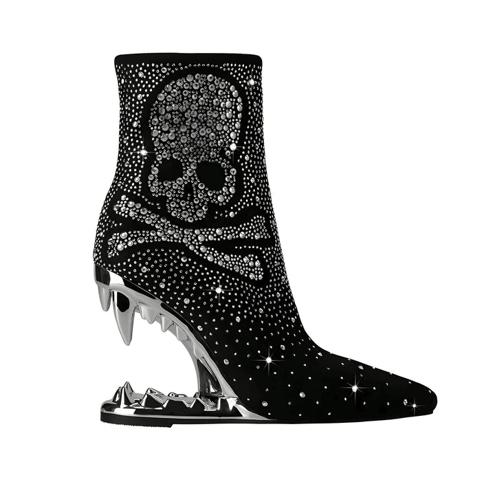 Victoire Rhinestone Ankle Boots VERITI Silver 5.5 